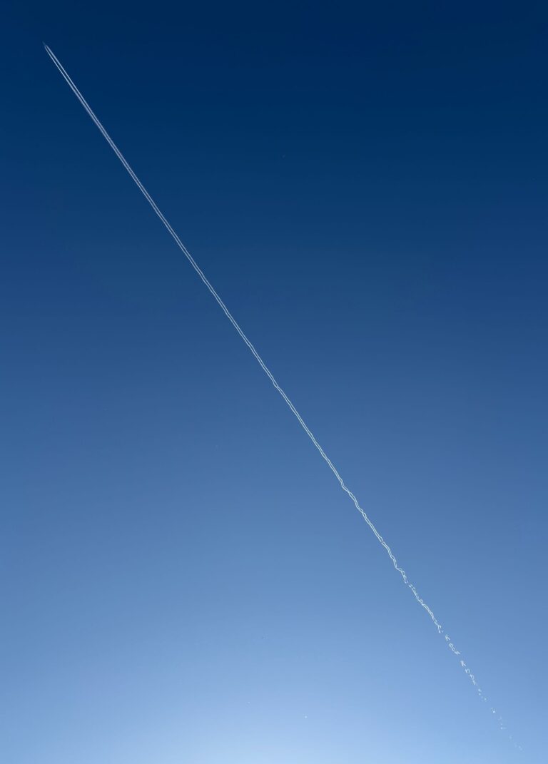 Contrail Against Clear Blue Sky in Coventry