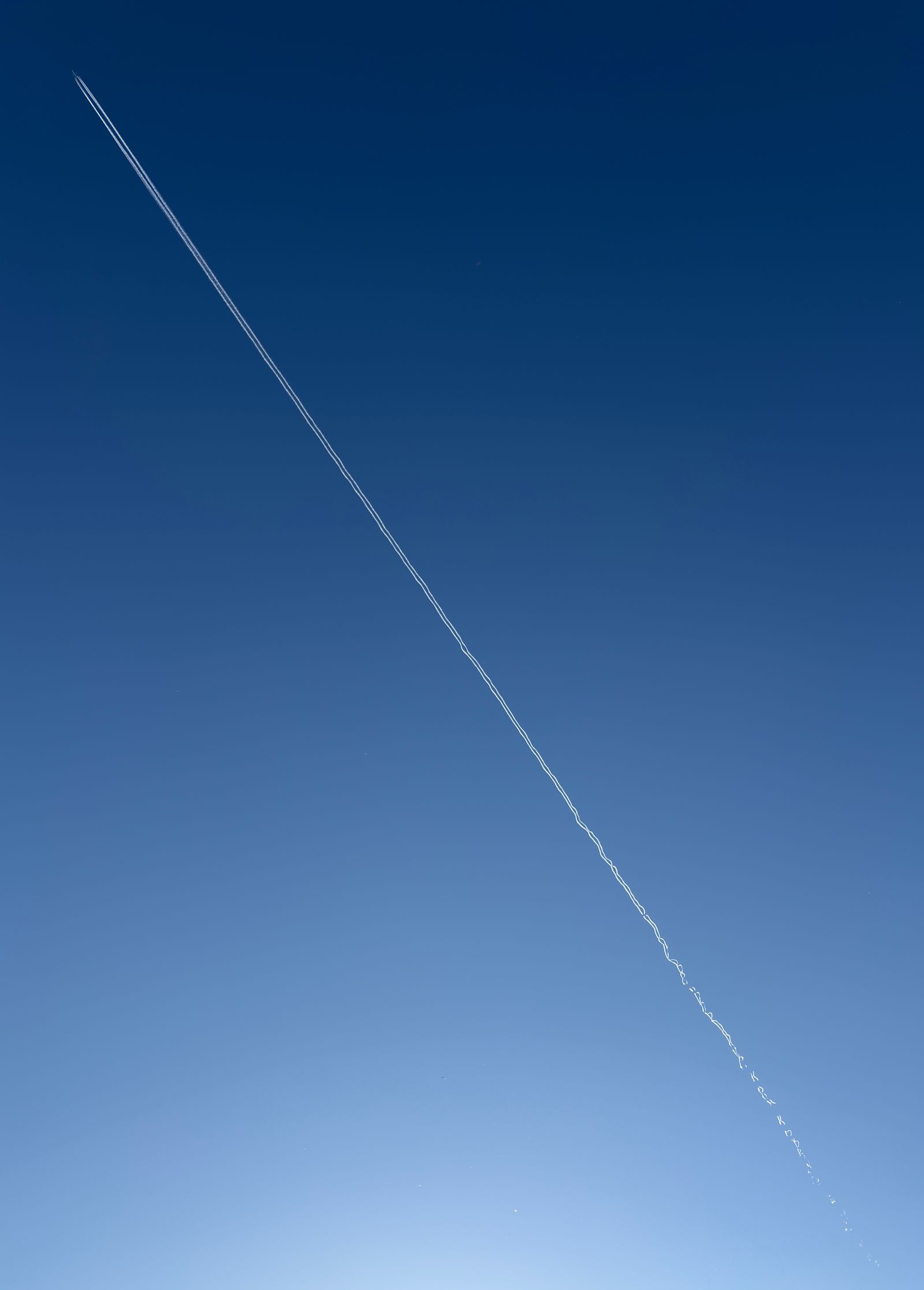 Contrail Against Clear Blue Sky in Coventry