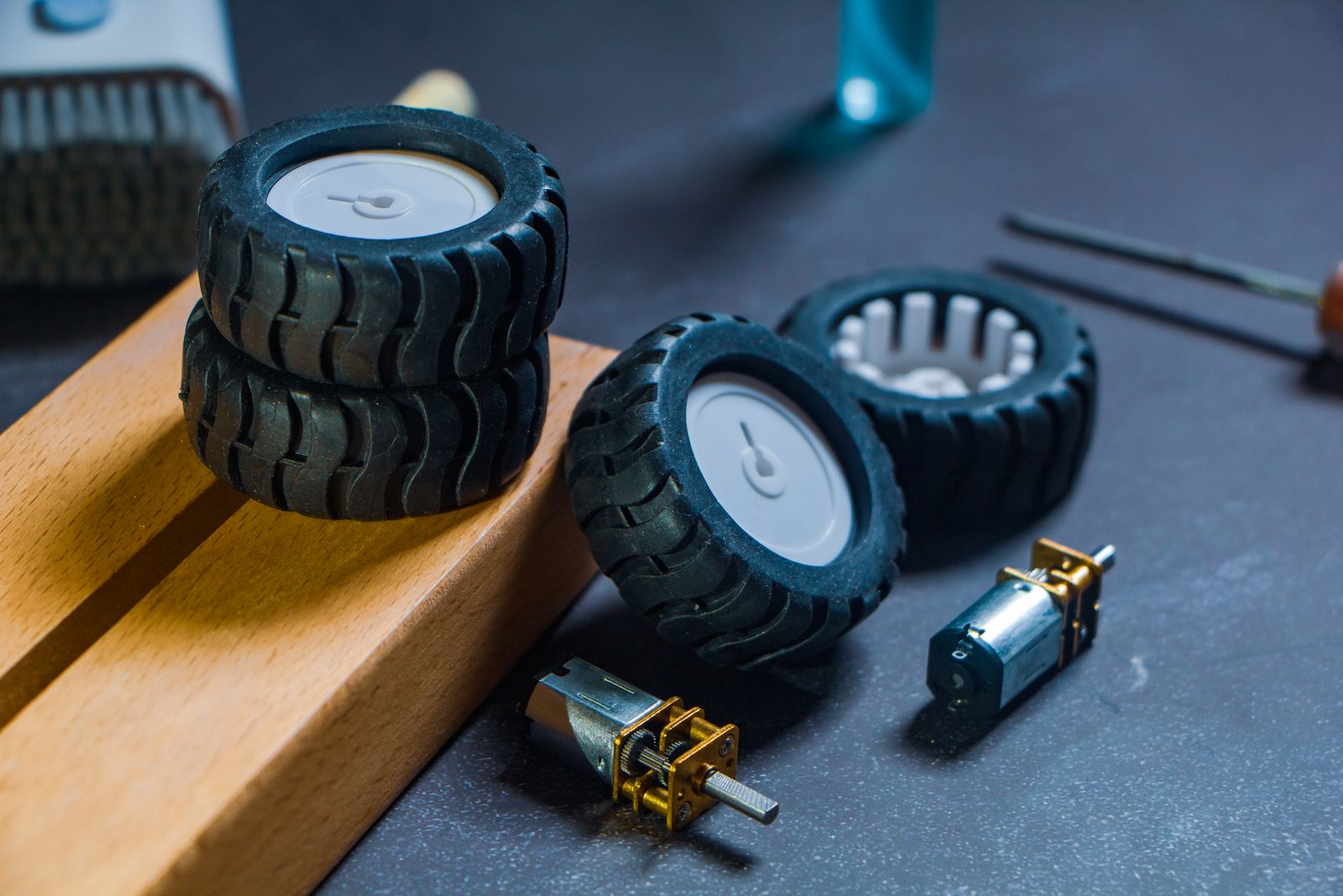 Robotics Kit Parts with Wheels and Motors