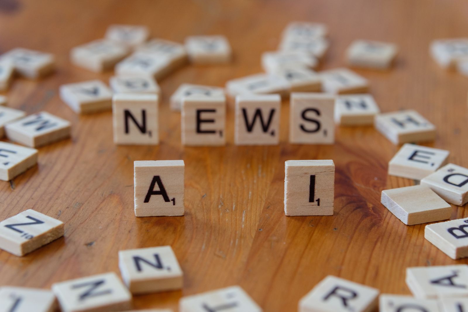 AI News Concept with Scrabble Letters