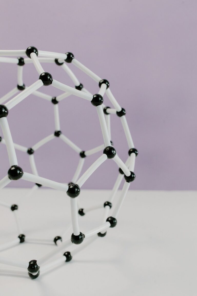 White and Black Molecular Model Made with Plastic