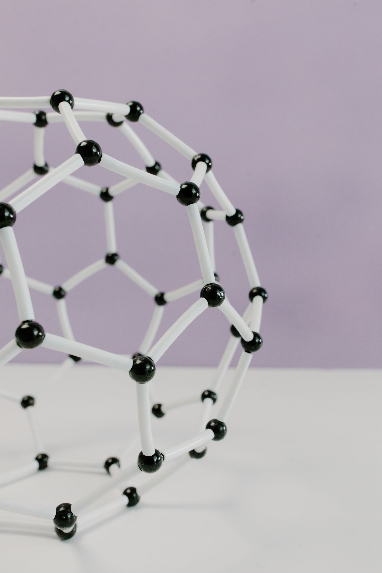 White and Black Molecular Model Made with Plastic