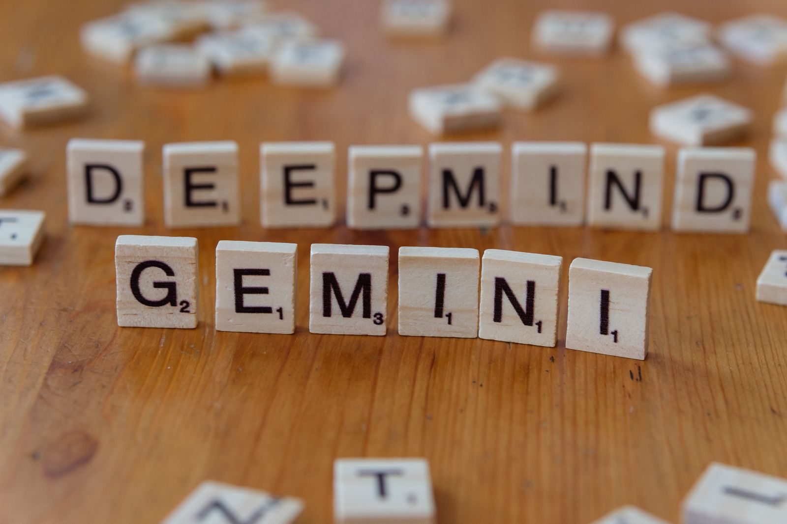 Scrabble Tiles Forming Deepmind and Gemini
